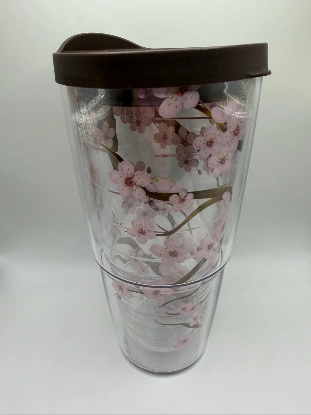 tervis Cherry Blossom Tumbler with Brown Lid